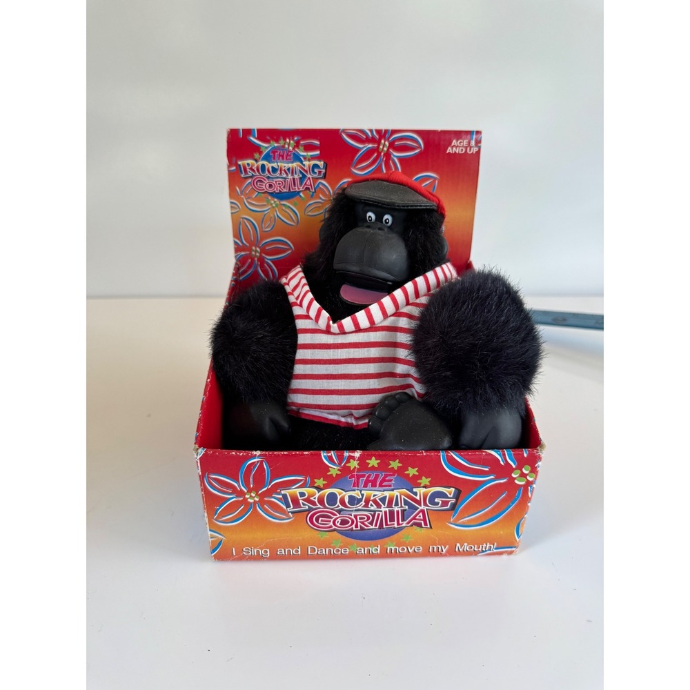 Vintage The Rocking Gorilla Animated Plush Toy Sing Dance Move Mouth with Box